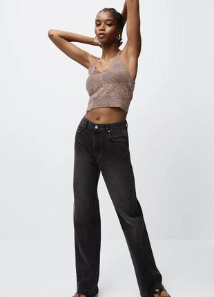 Широкие джинсы mango с высокой посадкой размер s/34. джинси mango wide leg. розмір 34.