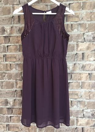 Ніжне плаття сливового кольору vila, розмір хс-с9 фото