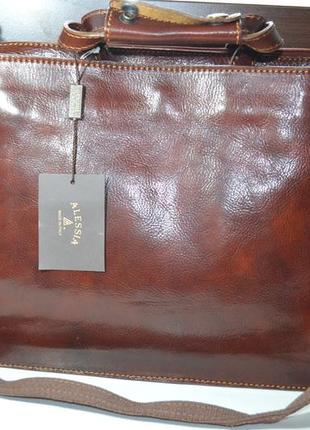 Alessia genuine leather made in italy портфель кожаный мужской женский