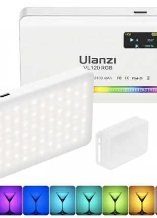 Накамерне світло rgb hue 360 2500-9000к ulanzi vl120rgb white