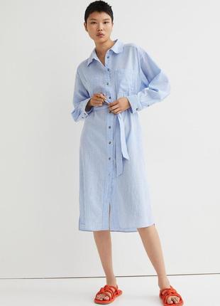 H&m сукня-сорочка льон, xl1 фото
