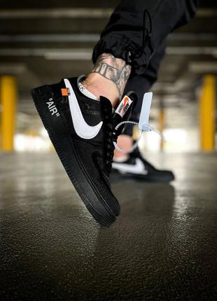 Кроссовки off-white x nike air force 1 low black7 фото