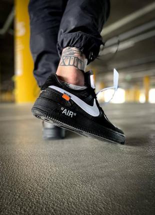 Кроссовки off-white x nike air force 1 low black6 фото