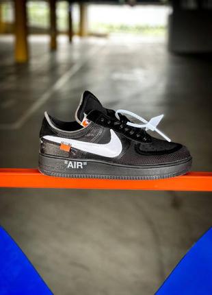 Кроссовки off-white x nike air force 1 low black2 фото