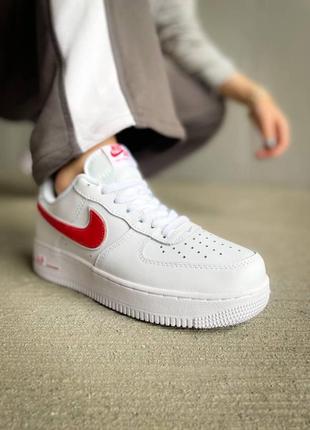 Кроссовки nike air force 1 low " white/red"4 фото