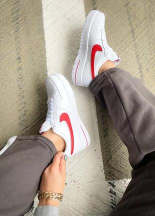 Кроссовки nike air force 1 low " white/red"9 фото