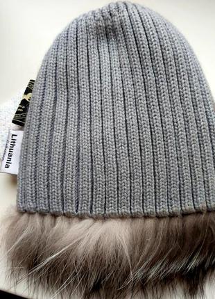 Зимняя шапка из натурального меха.3 фото