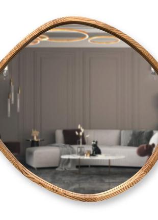 Зеркало асимметричное luxury wood miro 70х70 см ясень темный