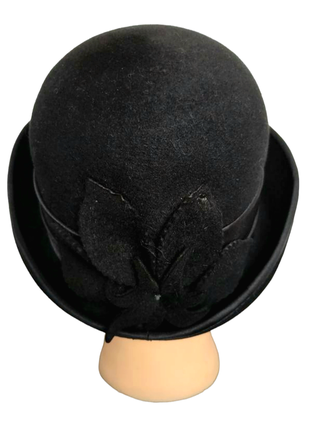 Стильный классный восхитительный изысканный черный винтажный ретро шляпок винтаж кроличный пух3 фото