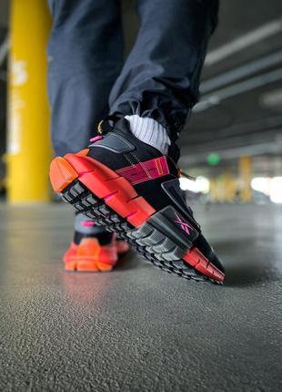 Мужские кроссовки reebok zig kinetica edge 'black/orange'6 фото