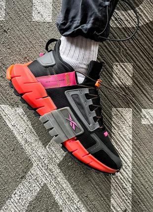 Мужские кроссовки reebok zig kinetica edge 'black/orange'