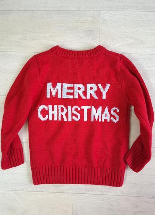Новорічний, різдвяний светр next 2-3 роки2 фото