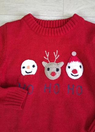 Новорічний, різдвяний светр next 2-3 роки3 фото