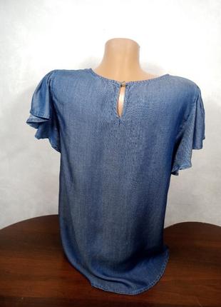 Джинсовая блуза с рукавами воланами 44-46 размера3 фото