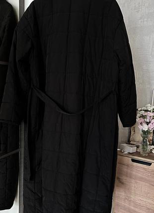 Трендовое пальто куртка плащ черный на поясе весна плащевка l-xl reserved3 фото