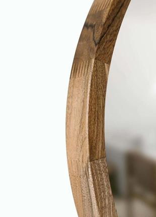 Зеркало круглое luxury wood perfection 50х50 см орех натуральный8 фото