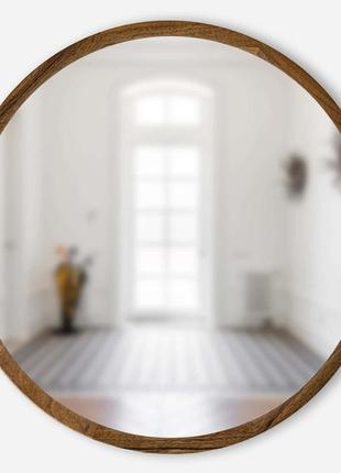 Зеркало круглое luxury wood perfection 50х50 см орех натуральный1 фото