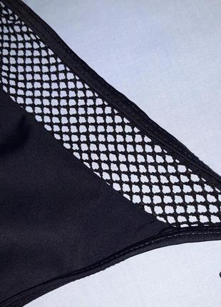 Низ от купальника женские плавки размер 46 / 12 черные сетка на завязках бикини3 фото