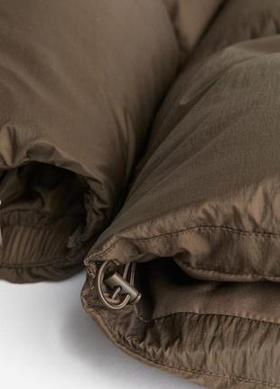 Куртка-пуховик великого розміру з плетеної тканини. комір-стійка, знімний капюшон7 фото