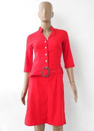 Красивое, оригинальное, красное платье на пуговицах 44 размер (38 евроразмер)
