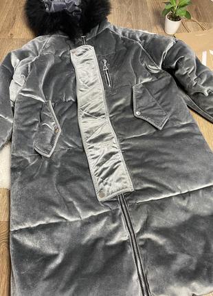 Женская зимняя велюровая куртка3 фото
