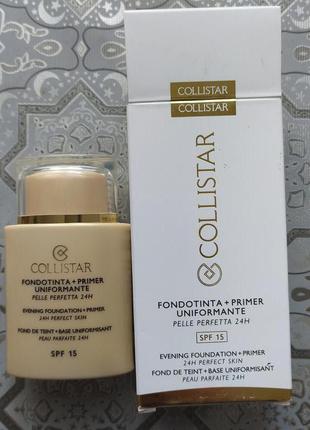 Выравнивающая тональная основа + основа collistar even finish foundation+primer 24h perfect skin spf1