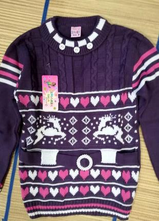 Распродажа свитер туника теплая для девочки 4,5лет турция3 фото