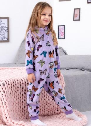 Махрова піжама комбенізон,бабочки плюшева піжама комбенізон велсофт, махровая пижама