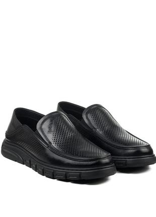 Туфли мужские черные кожаные 27091 фото