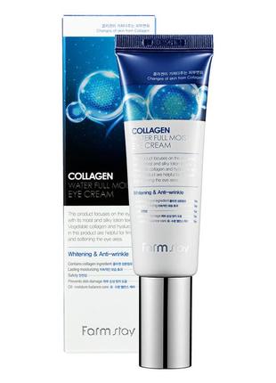 Farmstay collagen water full moist eye cream зволожувальний крем для зони навколо очей із колагеном