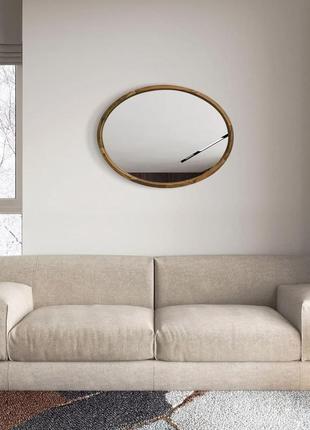Зеркало овальное luxury wood evolution 45х65 см орех натуральный3 фото
