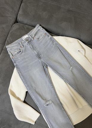 Жіночі сірі джинси скіні від zara3 фото