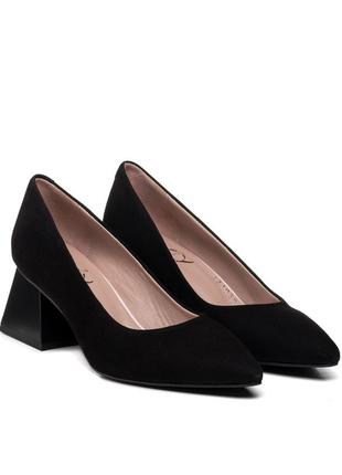 Туфли женские замшевые черные 931тz-а1 фото