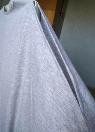 Комфортна вільна сіра футболка з розрізами на рукавах ххl4 фото
