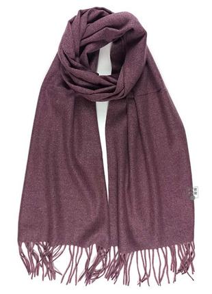 Теплый классический шарф однотонный фиолетовый новый качественный
