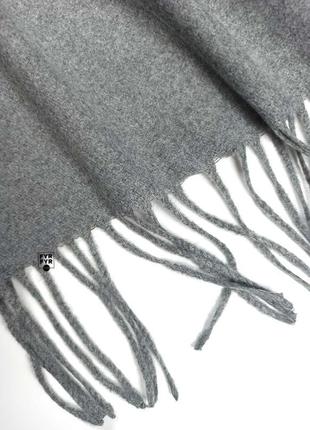 Теплый классический шарф однотонный серый новый качественный3 фото