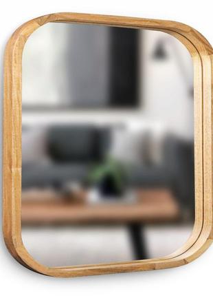 Зеркало квадратное luxury wood balance 45х45 см ясень натуральный3 фото