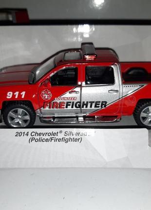 Машинка іграшкова chevrolet silverado kinsmart інерційний 1:32 firefighter