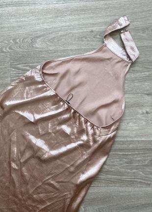 Платье под шелк атлас сарафан с открытой спинкой в бельевом стиле8 фото