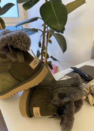 Ugg, mini bailey bow ii, size 38, цвет: оливковый9 фото