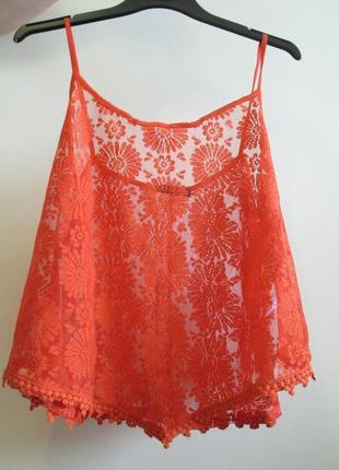 Акция 1+1=3 распродажа красивая воздушная блуза маечка atmosphere кружево цветы размер 16