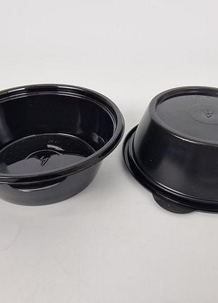 Супница черная 375 мл pp (миска) d144 герметичного типу  (50 шт)