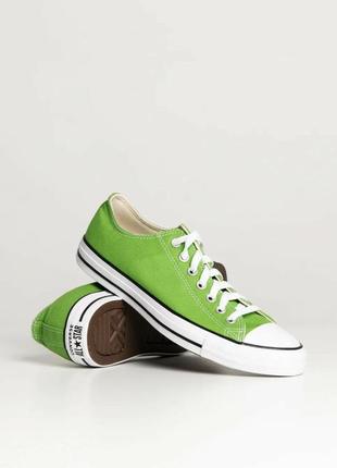 Бренд converse оригинальные низкие кежи яркого зеленого цвета1 фото