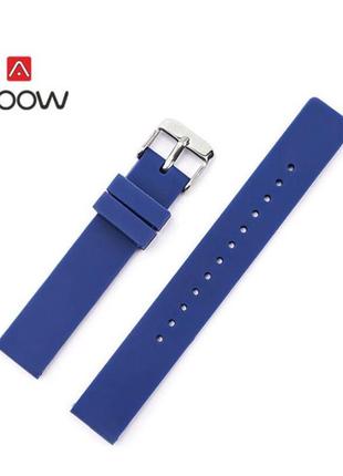 Ремінець силіконовий для годинника 18 мм синій. браслет для розумних смарт-годинників