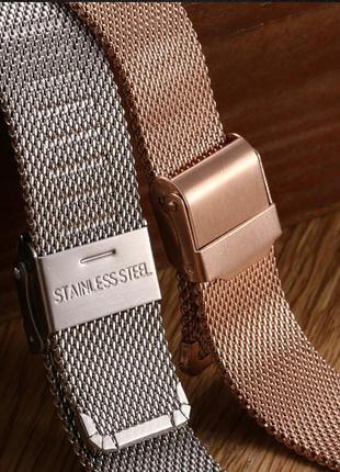 Ремінець металевий для годинника 24 мм золотистий. браслет сталевий для розумних смарт-годинників2 фото