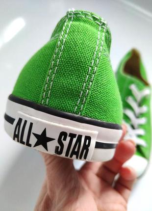 Бренд converse оригинальные низкие кежи яркого зеленого цвета6 фото