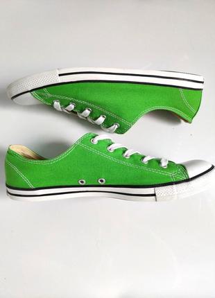 Бренд converse оригинальные низкие кежи яркого зеленого цвета4 фото