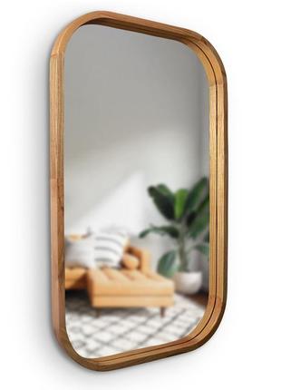 Зеркало прямоугольное luxury wood reliability 45х65 см ясень темный3 фото
