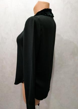 346-эстетичная блуза с меховым воротником испанского бренда zara, made in morocco.5 фото