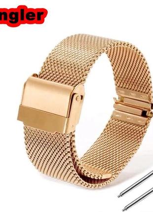 Ремінець металевий для годинника 22 мм золотистий. браслет сталевий для розумних смарт-годинників